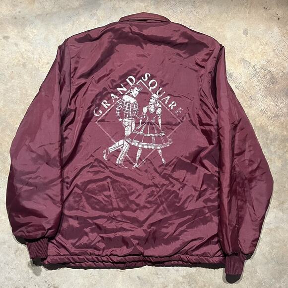 Vintage 70s 80s Holloway Red Chainstitched Bomber Jacket - Picture 3 of 4